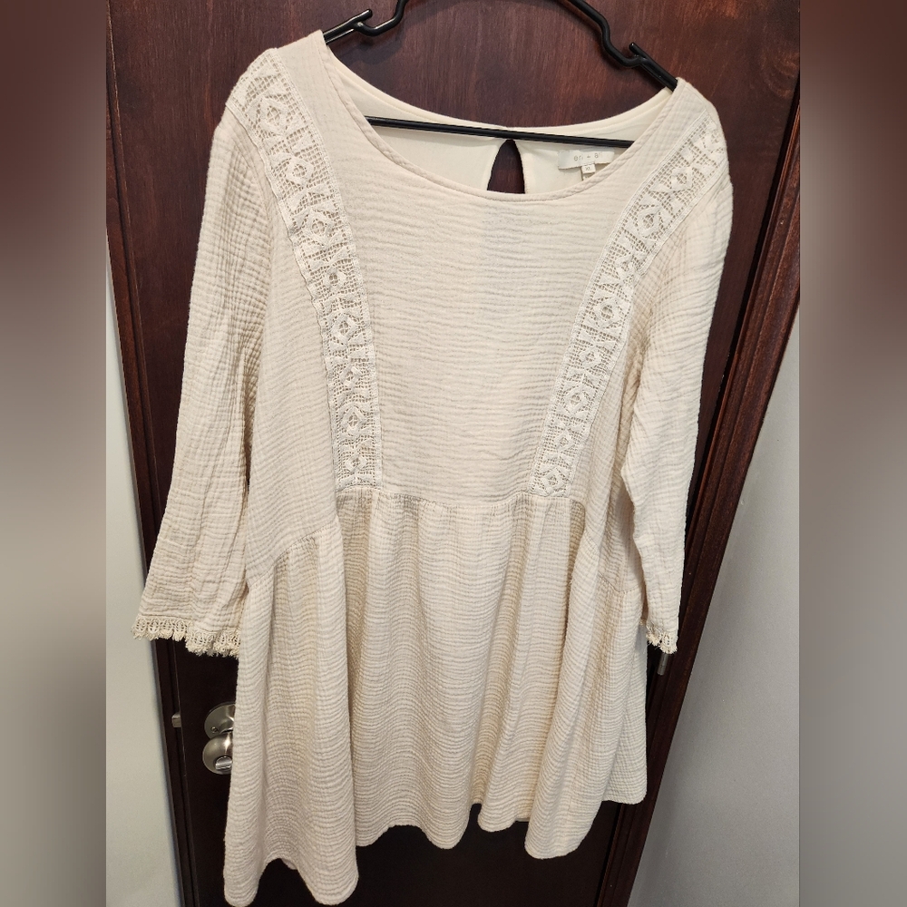 Anthropologie Cream Mini Dress